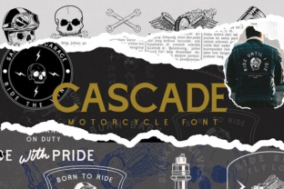 Cascade Motorcycle: A Display Font with Vintage Biker Soul